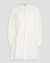 Charo Ruiz Franca broderie anglaise cotton-blend mini shirt dress - White White