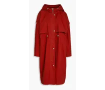 Ted cotton-twill hooded trench coat - Red