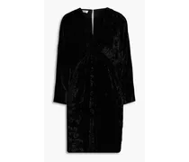 Cutout crushed-velvet mini dress - Black