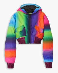 ARG Cropped ombré cotton-trimmed shell hooded jacket - Multicolor Multicolor