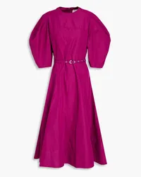 3.1 phillip lim Belted cotton-blend poplin midi dress - Purple Purple