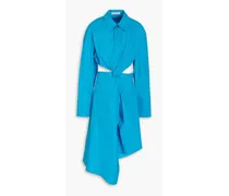 Cutout twisted shirt dress - Blue
