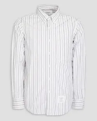 Thom Browne Striped cotton-poplin shirt - White White