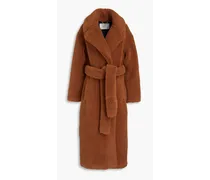 Anderson belted faux shearling coat - Brown