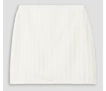 Dylan striped linen mini skirt - White
