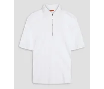 Missoni Crochet-knit cotton-blend polo shirt - White White