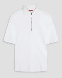 Missoni Crochet-knit cotton-blend polo shirt - White White