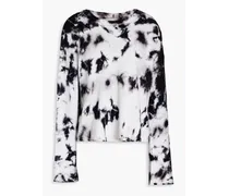 Tie-dyed French cotton-blend terry sweatshirt - Black