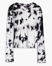 Enza Costa Tie-dyed French cotton-blend terry sweatshirt - Black Black