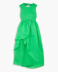 Cecilie Bahnsen Fang open-back silk-organza midi dress - Green Green