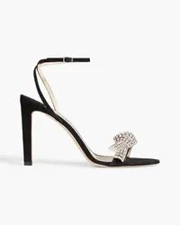 Jimmy Choo Thyra 100 crystal-embellished suede sandals - Black Black