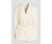 Cotton and wool-blend blazer - White