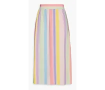 Metallic striped stretch-jersey midi skirt - Multicolor