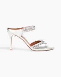 Malone Souliers Tala 90 crystal-embellished metallic leather sandals - Metallic Metallic