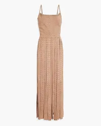 Valentino Garavani Fringed crystal-embellished suede top - Neutral Neutral