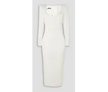 Blythe satin-crepe midi dress - White