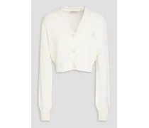 Cropped cashmere cardigan - White