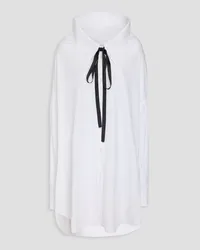 Dolce & Gabbana Oversized pussy-bow cotton and silk-blend poplin shirt - White White