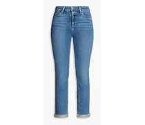 Cindy cropped high-rise slim-leg jeans - Blue