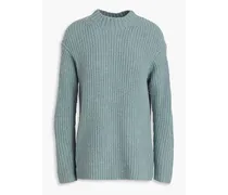 Ribbed wool and yak-blend sweater - Green