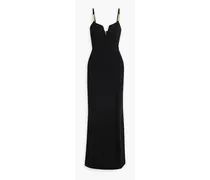 Piero chain-trimmed crepe gown - Black