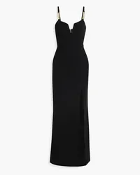 Rebecca Vallance Piero chain-trimmed crepe gown - Black Black