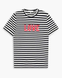 Chinti & Parker Printed striped cotton-jersey T-shirt - Blue Blue