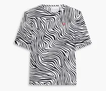 Zebra-print ribbed jersey T-shirt - Black