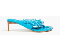 Les Sandales Mari bead-embellished leather sandals - Blue