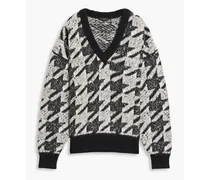 Edith houndstooth jacquard-knit sweater - Black