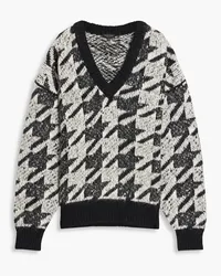 Rag & Bone Edith houndstooth jacquard-knit sweater - Black Black