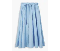 Balloon checked cotton-jacquard midi skirt - Blue