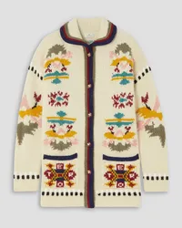 Etro Onewave jacquard-knit wool-blend cardigan - White White