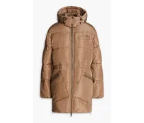 Quilted shell hooded parka - Neutral