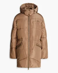 Ganni Quilted shell hooded parka - Neutral Neutral