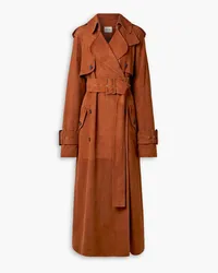 KHAITE Rennie belted suede trench coat - Red Red