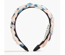 Stella braided printed satin headband - Pink