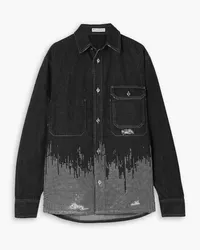 J.W.Anderson Distressed embellished denim shirt - Black Black