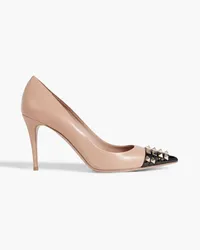 Valentino Garavani Rockstud Alcove smooth and patent-leather pumps - Neutral Neutral