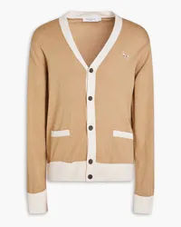 Kitsuné Appliquéd wool cardigan - Neutral Neutral