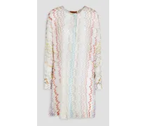 Cutout crochet-knit coverup - White