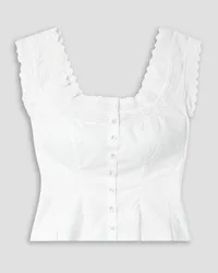 DÔEN Alana cropped broderie anglaise organic cotton-poplin tank - White White