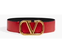 VLOGO leather waist belt - Red