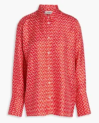 Sandro Printed silk-twill shirt - Red Red