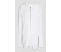 Layered silk-gauze hooded jacket - White