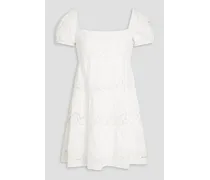 Alice Olivia - Broderie anglaise cotton mini dress - White