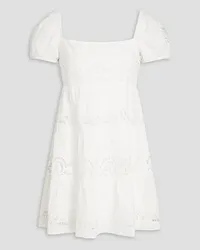 Alice + Olivia Alice Olivia - Broderie anglaise cotton mini dress - White White