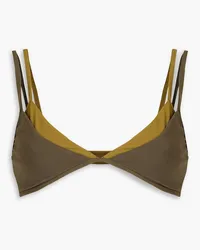 Christopher Esber Two-tone triangle bikini top - Green Green