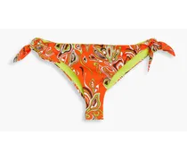 Printed low-rise bikini briefs - Orange