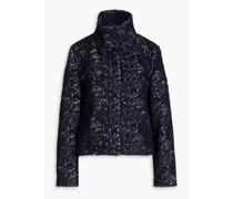 Hanne brushed jacquard-tweed jacket - Blue